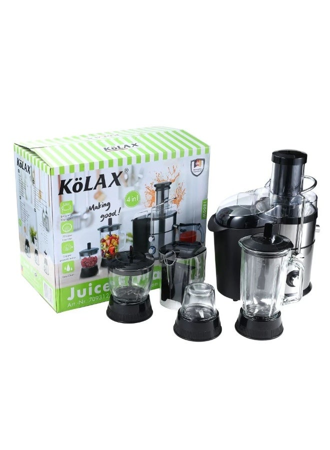 Kolax 4-in-1 Professional Juice Extractor & Food Processor System - Stainless Steel Centrifugal Juicer, Blender, Grinder & Mincer - High-Performance Multi-Function Kitchen Hub - Image 2